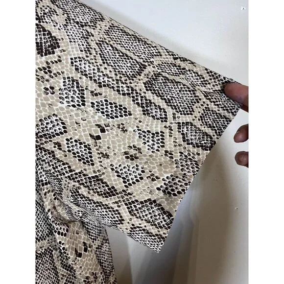 Truffles Animal Print Snakeskin Top 2X Brown Safari Jungle Exotic Classic Chic - Picture 7 of 11